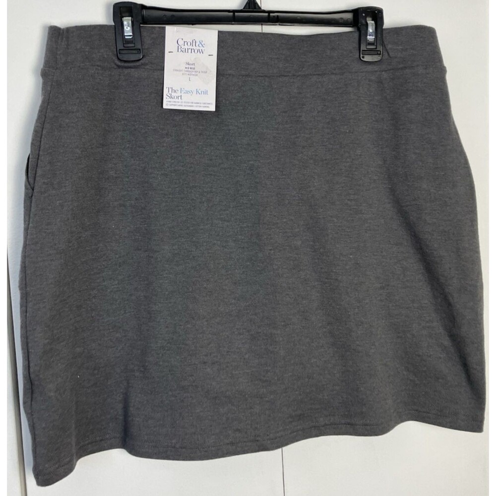 Croft & Barrow Gray Mid Rise Pull on  Skort NWT Size Large - Picture 7 of 7